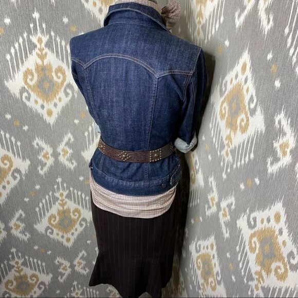 Ralph Lauren Fall '12 Chocolate Brown Cashmere Blend Pinstripe Pencil Skirt - Picture 9 of 16